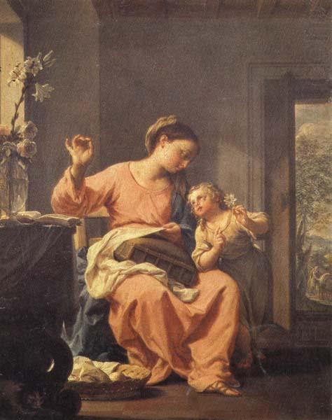 Francesco Trevisani Madonna Sewing with Child china oil painting image